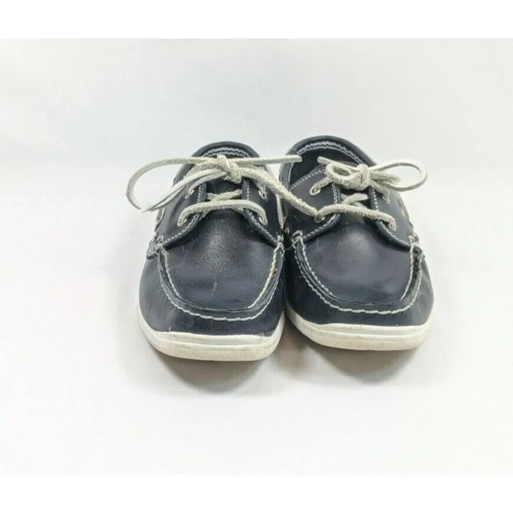 Nautica Boat Shoes Kids Size 5.5 Blue Leather Uppers